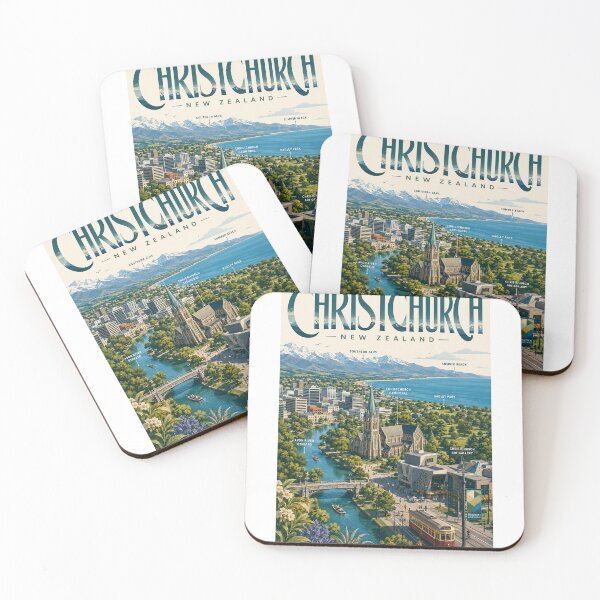 Item preview, Christchurch New Zealand with Avon River and Southern Alps designed and sold by Aryabek.