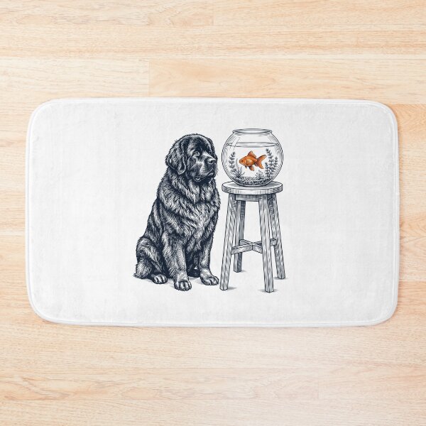 Item preview, Vintage Newfoundland with Goldfish Dog Lover designed and sold by dian-rody-crest.