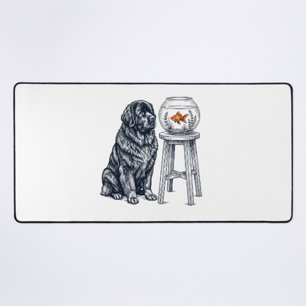 Item preview, Vintage Newfoundland with Goldfish Dog Lover designed and sold by dian-rody-crest.