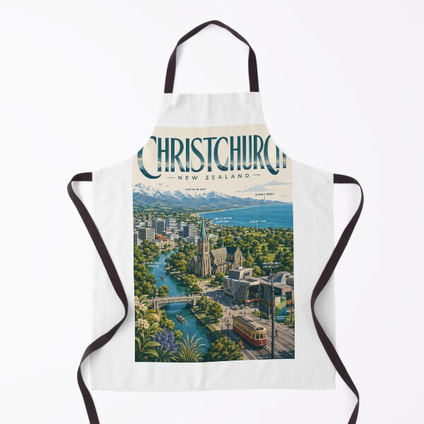 Item preview, Christchurch New Zealand with Avon River and Southern Alps designed and sold by Aryabek.