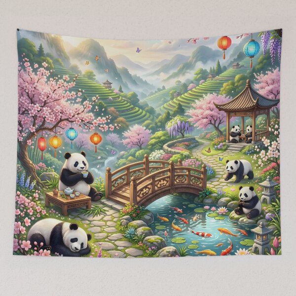 Item preview, Peaceful Panda Haven Cherry Blossom Garden designed and sold by Herodestroyer.