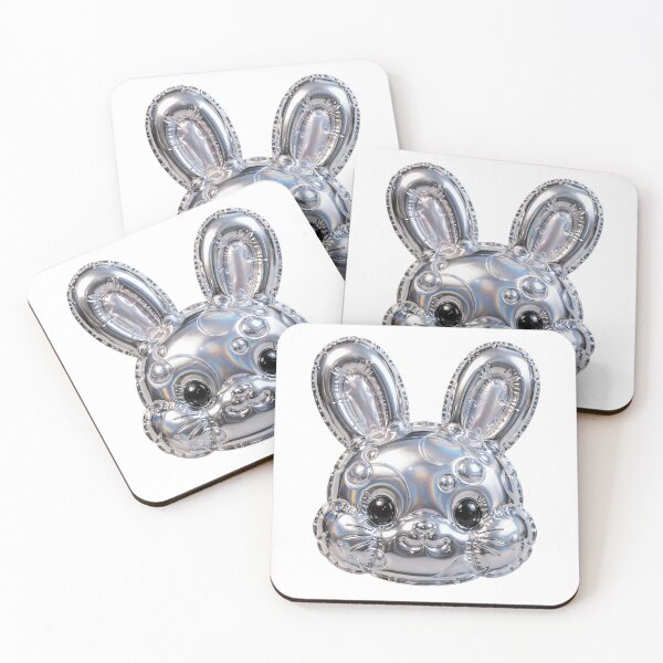 Item preview, Puffy Chrome Cute Bunny Face designed and sold by Teeny Quities.