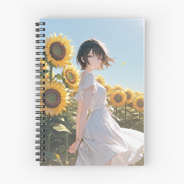Item preview, Golden Summer Turn - Sunflower Field Anime Girl designed and sold by SEIMEI2025.