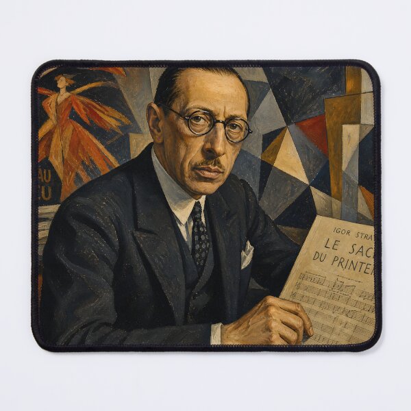 Item preview, Modernist Icon: Igor Stravinsky Vintage Oil Painting - The Rite of Spring designed and sold by DoReMiStudio.