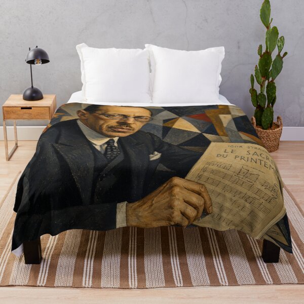 Item preview, Modernist Icon: Igor Stravinsky Vintage Oil Painting - The Rite of Spring designed and sold by DoReMiStudio.