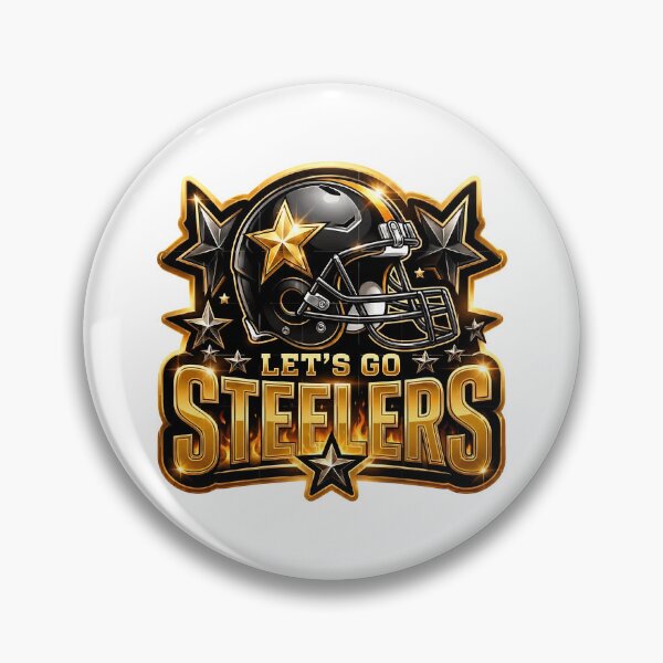 Item preview, Lets Go Steelers Black and Gold Helmet Star Graphic designed and sold by DianaBrow72120.