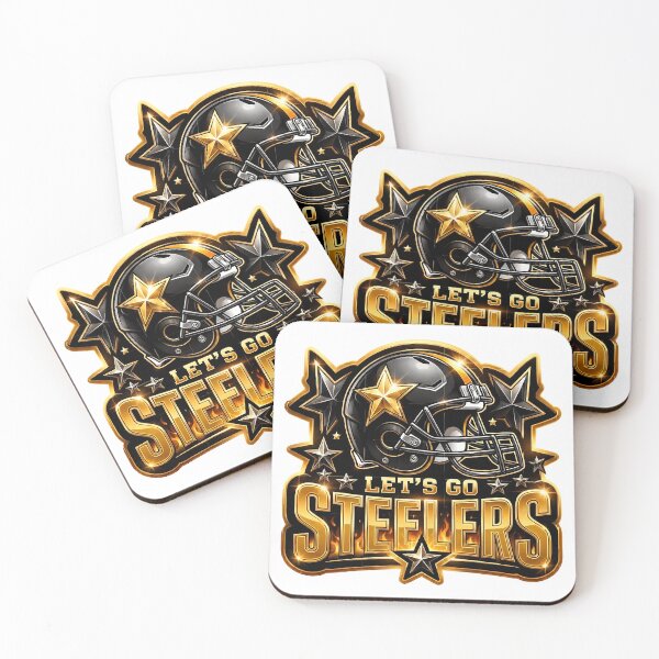Item preview, Lets Go Steelers Black and Gold Helmet Star Graphic designed and sold by DianaBrow72120.
