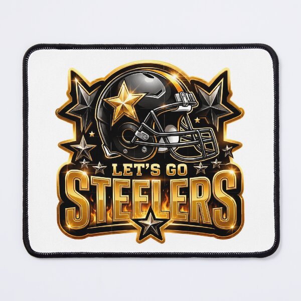 Item preview, Lets Go Steelers Black and Gold Helmet Star Graphic designed and sold by DianaBrow72120.
