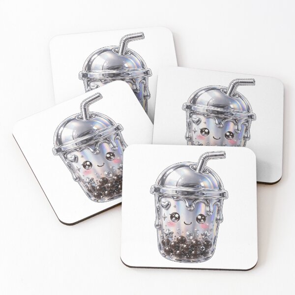 Item preview, Puffy Chrome Boba Bubble Tea designed and sold by Teeny Quities.