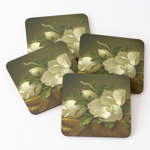 Item preview, Magnolias on Gold Velvet Cloth by Martin Johnson Heade designed and sold by Shapes-Mania.