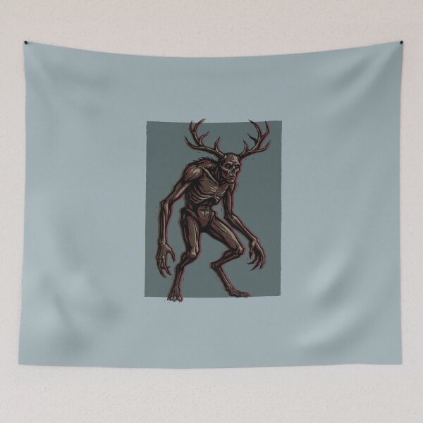 Item preview, Wendigo Cryptid Antlered Forest Monster Dark Horror Graphic designed and sold by KiwiRider.