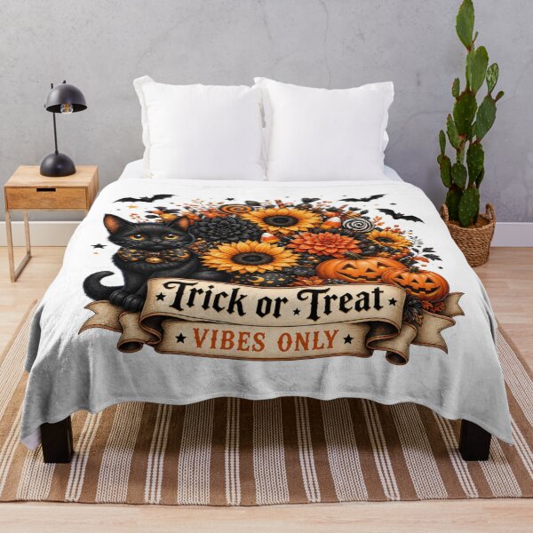 Item preview, Trick or Treat Vibes Only - Black Cat Floral designed and sold by Heather Renees Designs.