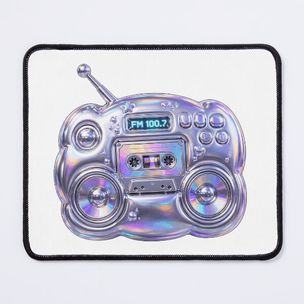 Item preview, Puffy Chrome Retro Boombox designed and sold by Teeny Quities.