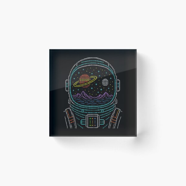 Item preview, Cosmic Ascii Art Astronaut Helmet Space View designed and sold by d247.