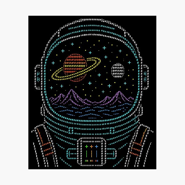 Item preview, Cosmic Ascii Art Astronaut Helmet Space View designed and sold by d247.