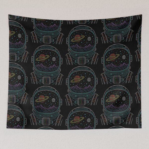 Item preview, Cosmic Ascii Art Astronaut Helmet Space View designed and sold by d247.