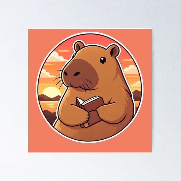 Item preview, Cute Capybara Reading a Book designed and sold by Hari Arts.