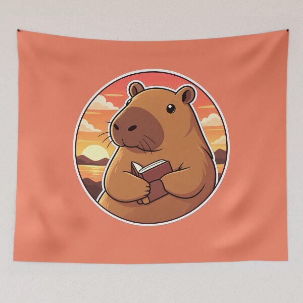 Item preview, Cute Capybara Reading a Book designed and sold by Hari Arts.