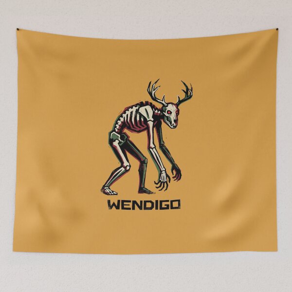 Item preview, Wendigo Skeleton Cryptid Deer Skull Forest Monster Graphic designed and sold by KiwiRider.