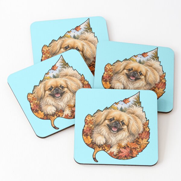 Item preview, Fall Pekingese Playing In Autumn Leaves designed and sold by Lion and Lamb Design.