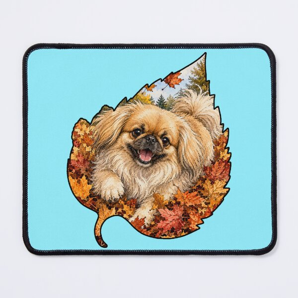 Item preview, Fall Pekingese Playing In Autumn Leaves designed and sold by Lion and Lamb Design.