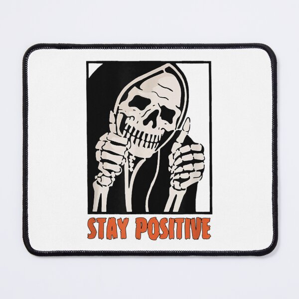 Item preview, stay positive skeleton thumbs up spooky halloween designed and sold by JeannieAsules12.