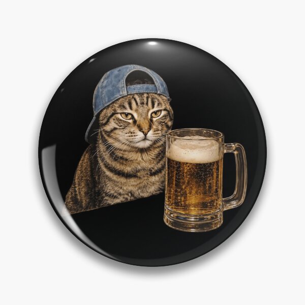 Item preview, Cool Cat Drinking Beer Funny Tabby Cat In Baseball Cap designed and sold by haitrieuic96.