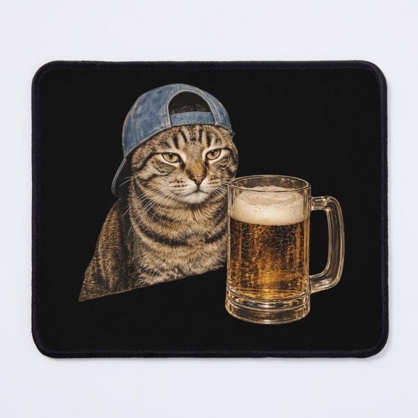 Item preview, Cool Cat Drinking Beer Funny Tabby Cat In Baseball Cap designed and sold by haitrieuic96.