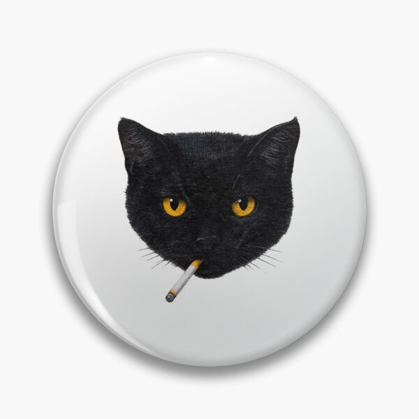 Item preview, smoking cat vintage black cat retro 90s designed and sold by JeannieAsules12.