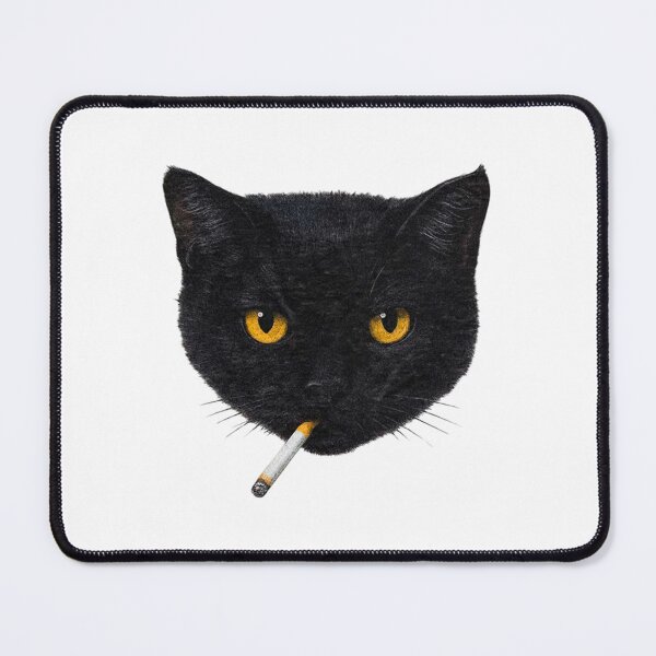 Item preview, smoking cat vintage black cat retro 90s designed and sold by JeannieAsules12.