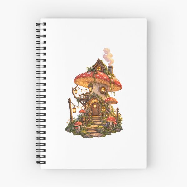 Item preview, Whimsical Mushroom Cottage Fairycore Art designed and sold by PratikG24.
