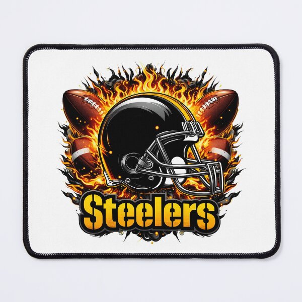 Item preview, Flaming Black Helmet Steelers Football Graphic designed and sold by MelanieJo85965.