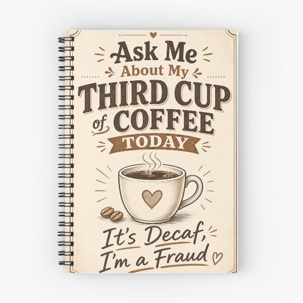 Item preview, Ask Me About My Third Cup of Coffee It's Decaf I'm a Fraud | Funny Coffee T-Shirt designed and sold by OMNITeeSigns.