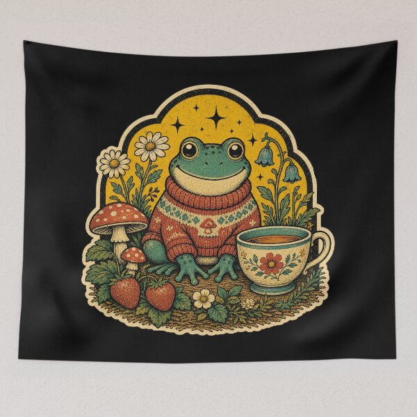 Item preview, Culture Cottagecore Frog Mushroom Cottage Forest Whimsy designed and sold by Uglyandcute.