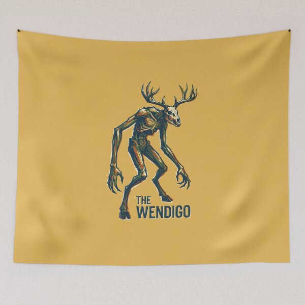 Item preview, The Wendigo Cryptid Deer Skull Forest Monster Graphic designed and sold by KiwiRider.
