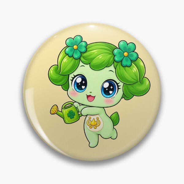 Item preview, Clover Cutie – Sparkle Pals Green Kawaii Character designed and sold by Tiger Mochi Club.