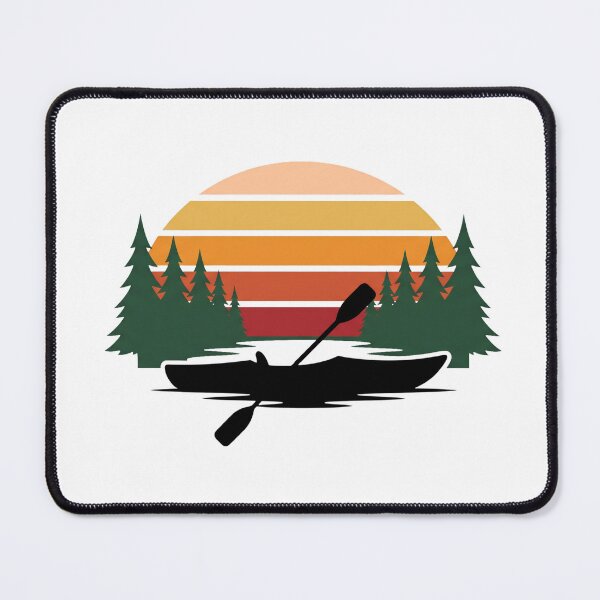 Item preview, Retro Kayak Canoe Silhouette Calm Lake Vintage Sunset Art designed and sold by pattman.