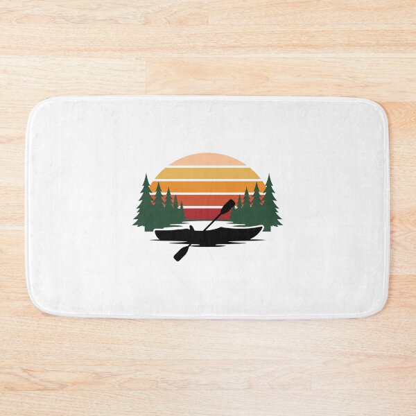 Item preview, Retro Kayak Canoe Silhouette Calm Lake Vintage Sunset Art designed and sold by pattman.