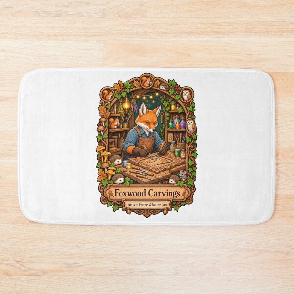 Item preview, Foxwood Carvings | Woodland Fox Woodcarver | Artisan Frames & Nature Lore designed and sold by MrDev.