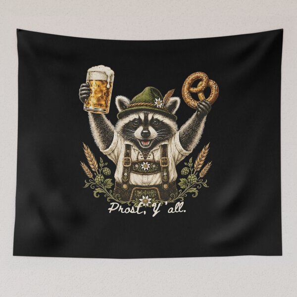 Item preview, Oktoberfest Raccoon Shirt, Prost Y'all Beer Festival Design, Bavarian Drinking Humor, German Beer Celebration, Funny Raccoon Gift designed and sold by Blebaylem.