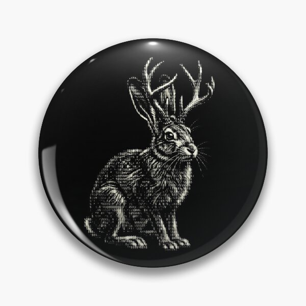 Item preview, Jackalope Ascii Art Horned Rabbit Mythical Creature designed and sold by d247.