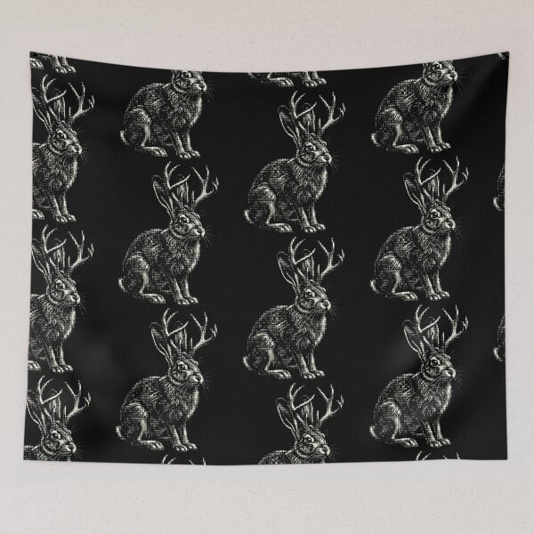 Item preview, Jackalope Ascii Art Horned Rabbit Mythical Creature designed and sold by d247.
