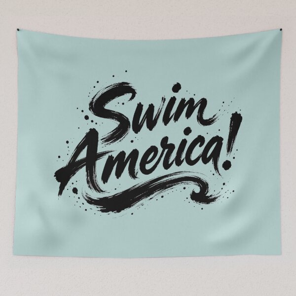 Item preview, Swim America! Retro Aquatic Adventure Logo designed and sold by The-Drip-Studio.