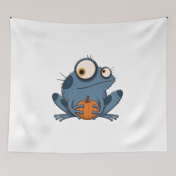 Item preview, Blue Frog with Mini Pumpkin designed and sold by The-Art-of-D.
