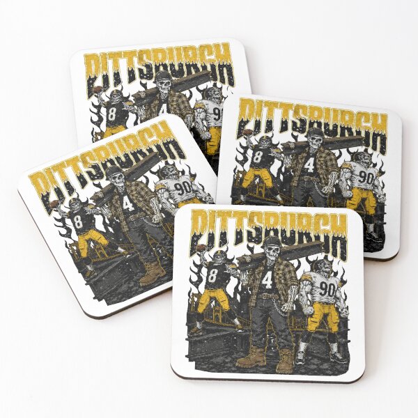 Item preview, Pittsburgh Skeleton Football Steelworker Black Gold Graphic designed and sold by SarahWood24659.