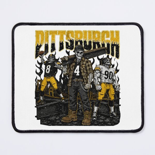 Item preview, Pittsburgh Skeleton Football Steelworker Black Gold Graphic designed and sold by SarahWood24659.