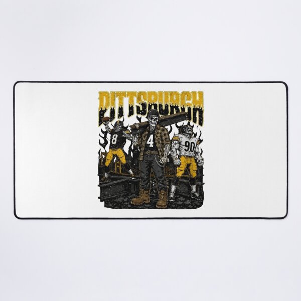 Item preview, Pittsburgh Skeleton Football Steelworker Black Gold Graphic designed and sold by SarahWood24659.