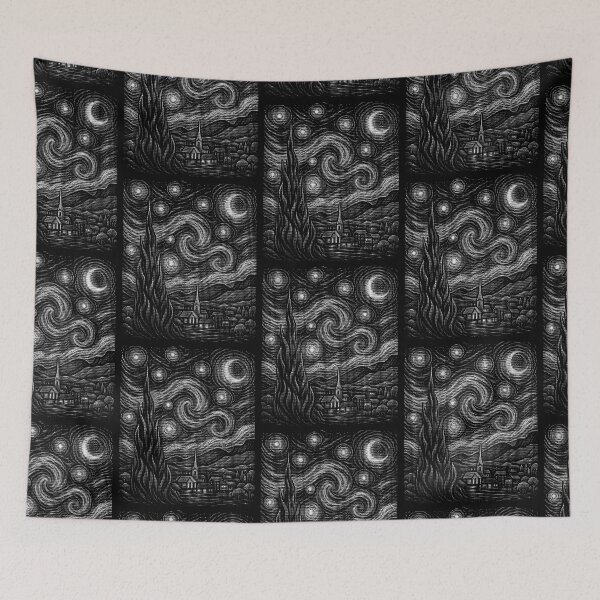 Item preview, Starry Night Ascii Art Classic Painting designed and sold by d247.
