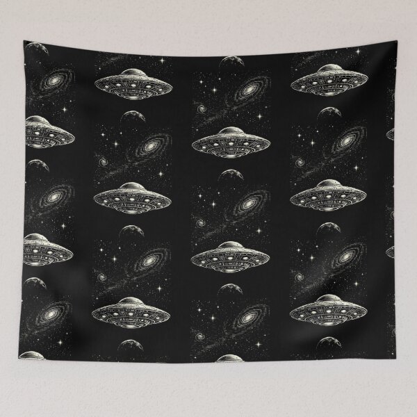 Item preview, Ascii UFO Flying Saucer Space Galaxy Art designed and sold by d247.