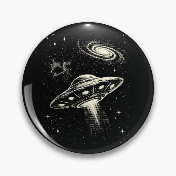 Item preview, UFO Abduction Ascii Art Space Alien Flying Saucer designed and sold by d247.
